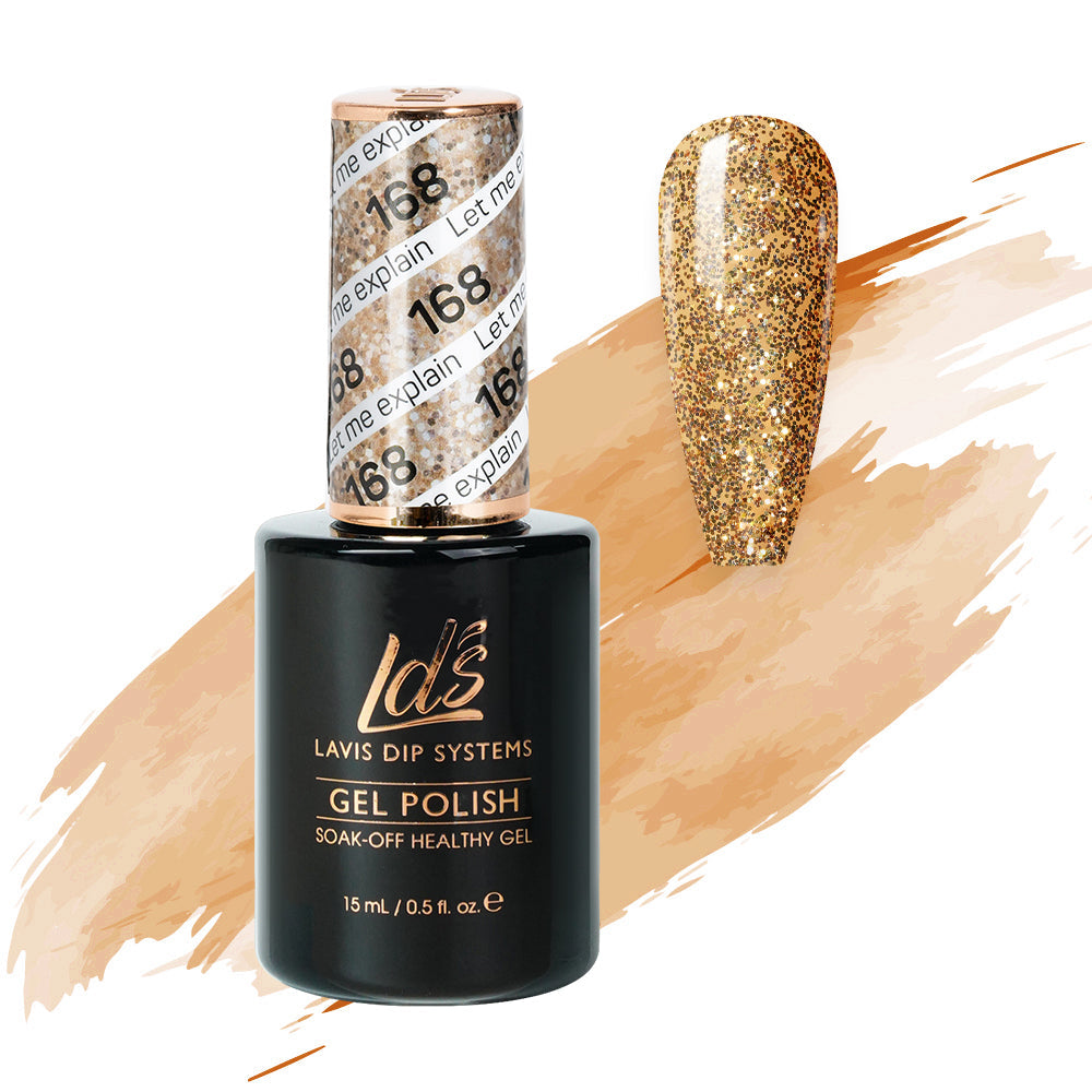 LDS Gel Polish 168 - Glitter, Gold Colors - Let Me Explain