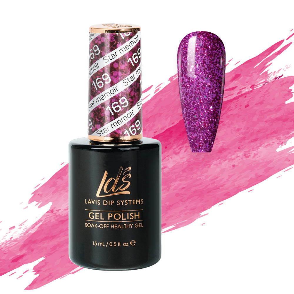 LDS Gel Polish 169 - Glitter, Pink Colors - Star Memoir