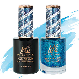  LDS Gel Nail Polish Duo - 170 Blue, Glitter Colors - Young Attitude by LDS sold by DTK Nail Supply
