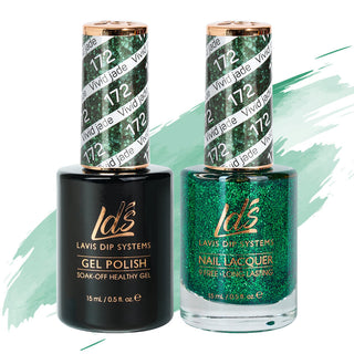  LDS Gel Nail Polish Duo - 172 Glitter Colors - Vivid Jade by LDS sold by DTK Nail Supply