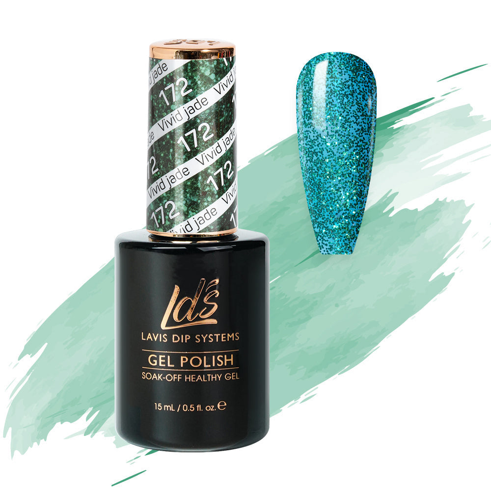LDS Gel Polish 172 - Glitter, Green Colors - Vivid Jade