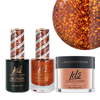  LDS 3 in 1 - 174 Sunset Soirée - Dip, Gel & Lacquer Matching by LDS sold by DTK Nail Supply