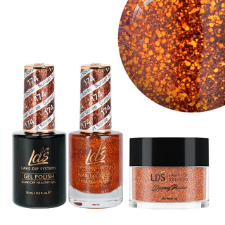  LDS 3 in 1 - 174 Sunset Soirée - Dip, Gel & Lacquer Matching by LDS sold by DTK Nail Supply