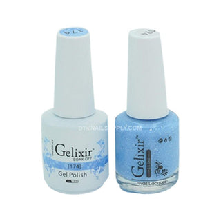  Gelixir Gel Nail Polish Duo - 174 Blue, Glitter Colors by Gelixir sold by DTK Nail Supply