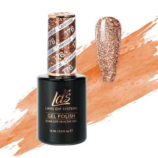  LDS Gel Polish 176 - Glitter, Gold Colors - Autumn Russet by LDS sold by DTK Nail Supply
