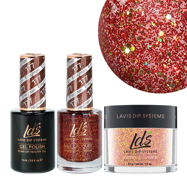 LDS 3 in 1 - 177 Enlighten - Dip, Gel & Lacquer Matching by LDS sold by DTK Nail Supply