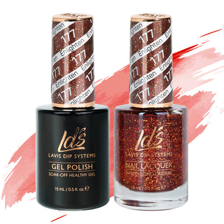  LDS Gel Nail Polish Duo - 177 Glitter, Orange Colors - Enlighten by LDS sold by DTK Nail Supply
