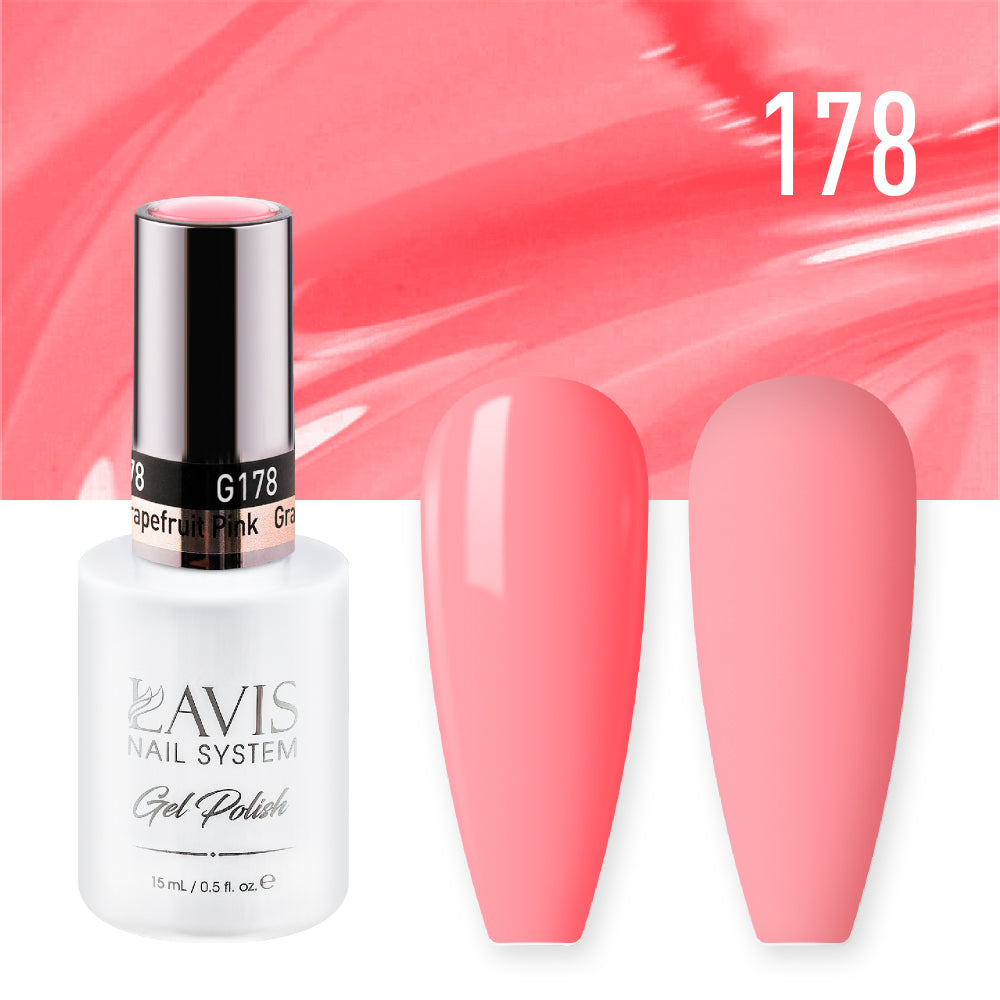 Lavis Gel Polish 178 - Pink Colors - Grapefruit Pink by LAVIS NAILS sold by DTK Nail Supply