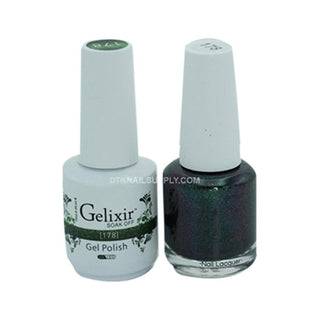  Gelixir Gel Nail Polish Duo - 178 Green, Glitter Colors by Gelixir sold by DTK Nail Supply