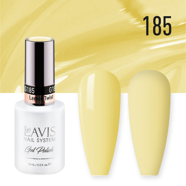 Lavis Gel Nail Polish Duo - 185 Yellow Colors - Lemon Twist by LAVIS NAILS sold by DTK Nail Supply