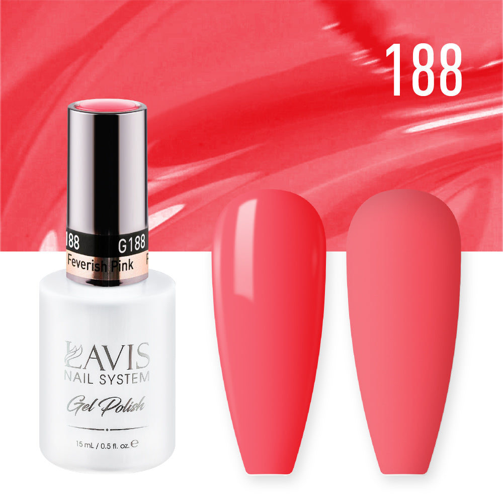 Lavis Gel Polish 188 - Pink Colors - Feverish Pink by LAVIS NAILS sold by DTK Nail Supply