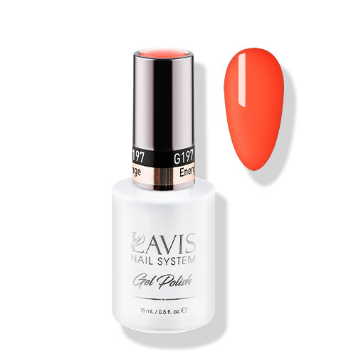 Lavis Gel Polish 197 - Orange Colors - Energetic Orange by LAVIS NAILS sold by DTK Nail Supply