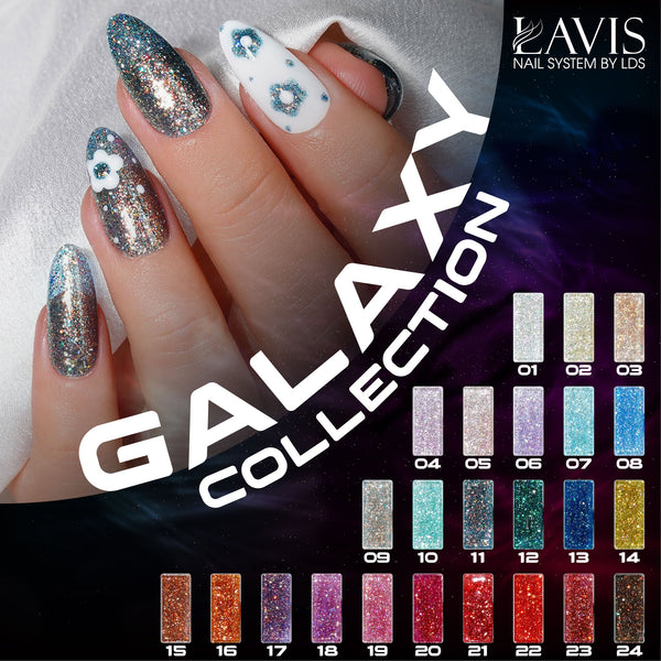 LAVIS Glitter G01 - 09 - Gel Polish 0.5 oz - Galaxy Collection by LAVIS NAILS sold by DTK Nail Supply