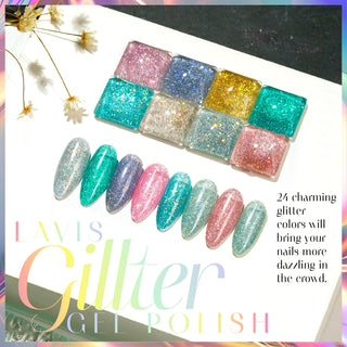 LAVIS Glitter G04 - 07 - Gel Polish 0.5 oz - Couture Collection