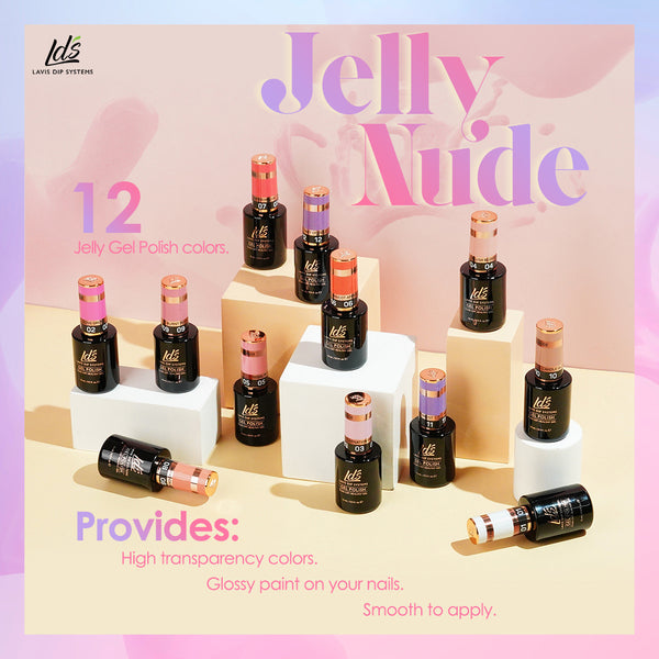  Jelly Gel Polish Colors - LDS 12 Hint of Violet - Nude Collection by LDS sold by DTK Nail Supply