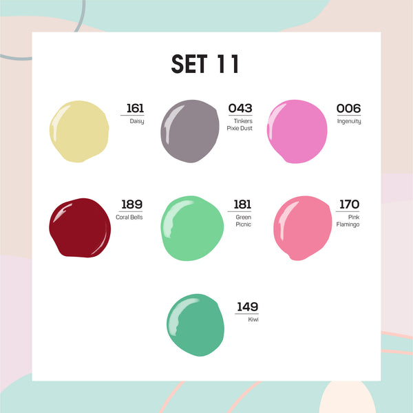  Lavis Holiday Collection: 7 Gel Polishes, 1 Base Gel, 1 Top Gel - Set 11 - 161, 043, 006, 189, 181, 170, 149 + BT by LAVIS NAILS sold by DTK Nail Supply