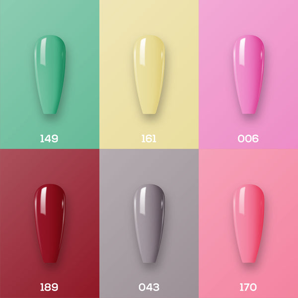Lavis Gel Color Set 11 (6 colors): 149; 161; 006; 189; 043; 170 by LAVIS NAILS sold by DTK Nail Supply