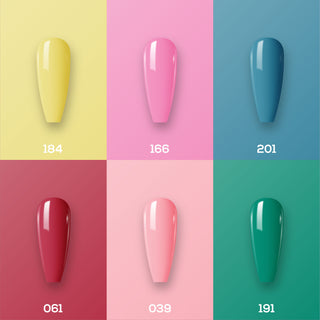  Lavis Gel Summer Color Set G12 (6 colors): 184, 166, 201, 061, 039, 191 by LAVIS NAILS sold by DTK Nail Supply