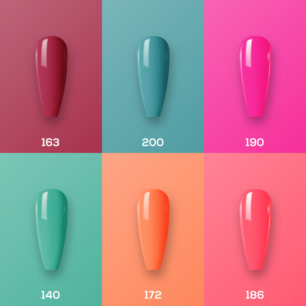 Lavis Gel Color Set 13 (6 colors): 163; 200; 190; 140; 172; 186 by LAVIS NAILS sold by DTK Nail Supply