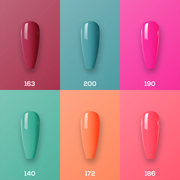 Lavis Gel Color Set 13 (6 colors): 163; 200; 190; 140; 172; 186 by LAVIS NAILS sold by DTK Nail Supply