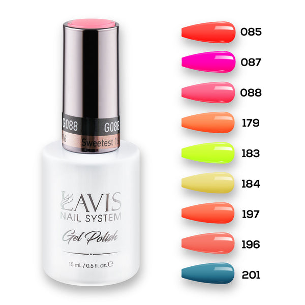 9 Lavis Holiday Gel Nail Polish Collection - SET 14 - 085; 087; 088; 179; 183; 184; 197; 196; 201 by LAVIS NAILS sold by DTK Nail Supply