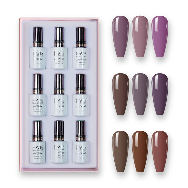 9 Lavis Holiday Gel Nail Polish Collection - SET 18 - 265; 266; 267; 268; 269; 270; 271; 272; 273 by LAVIS NAILS sold by DTK Nail Supply
