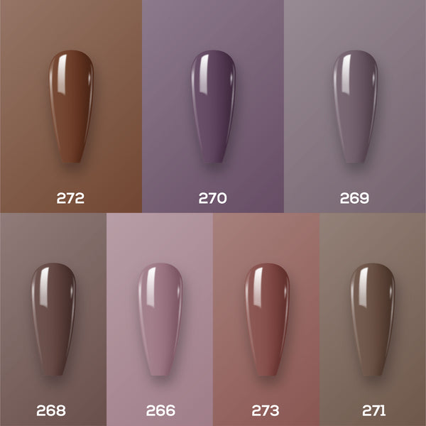  Lavis Holiday Collection: 7 Gel Polishes, 1 Base Gel, 1 Top Gel - Set 18 - 272, 270, 269, 268, 266, 273, 271 + BT by LAVIS NAILS sold by DTK Nail Supply