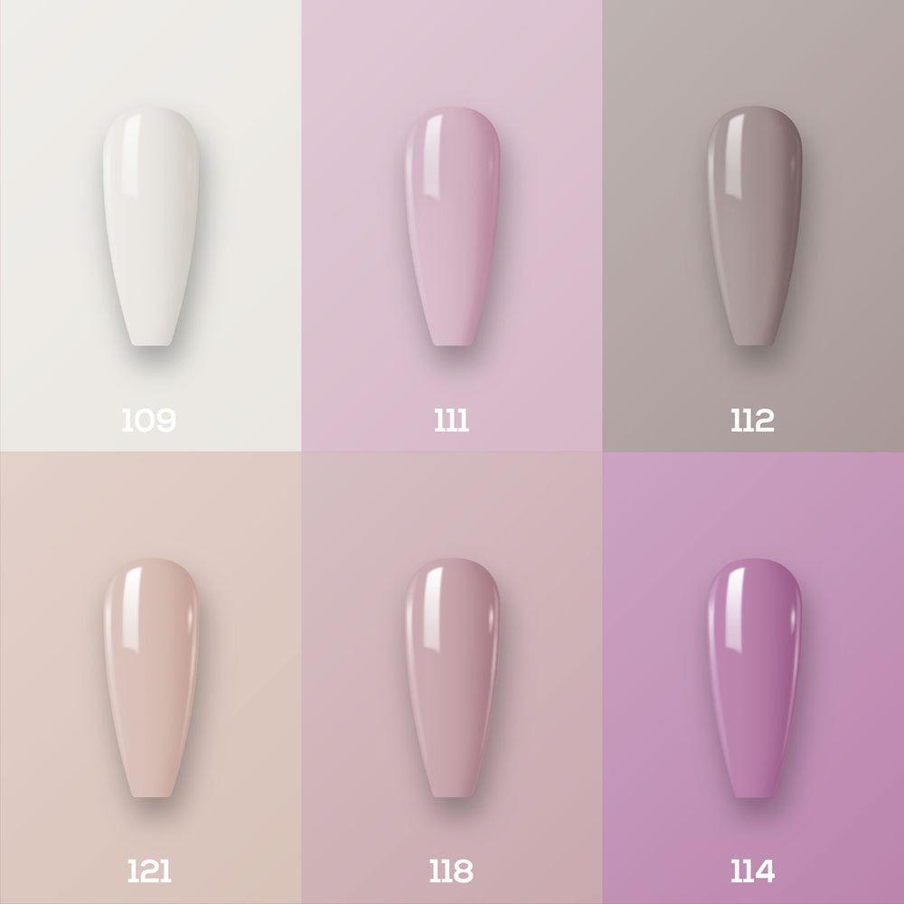 Lavis Gel Color Set 1 (6 colors): 109; 111; 112; 121; 118; 114 by LAVIS NAILS sold by DTK Nail Supply