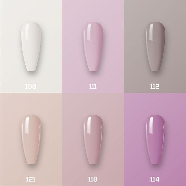 Lavis Gel Color Set 1 (6 colors): 109; 111; 112; 121; 118; 114 by LAVIS NAILS sold by DTK Nail Supply