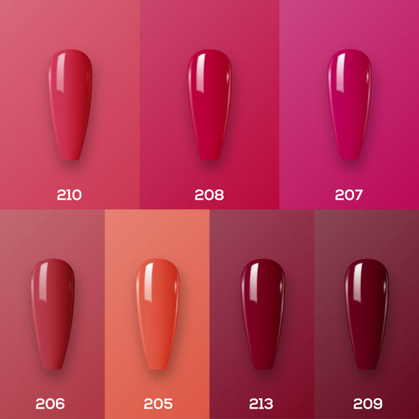  Lavis Holiday Collection: 7 Gel Polishes, 1 Base Gel, 1 Top Gel - Set 22 - 210, 208, 207, 206, 205, 213, 209 + BT by LAVIS NAILS sold by DTK Nail Supply