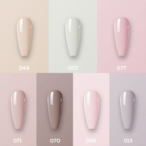 Lavis Holiday Collection: 7 Gel Polishes, 1 Base Gel, 1 Top Gel - Set 2 - 044, 007, 077, 071, 070, 045, 013 + BT by LAVIS NAILS sold by DTK Nail Supply