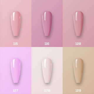  Lavis Nail Lacquer Set N2 (6 colors): 115, 116, 128, 137, 078, 129 by LAVIS NAILS sold by DTK Nail Supply