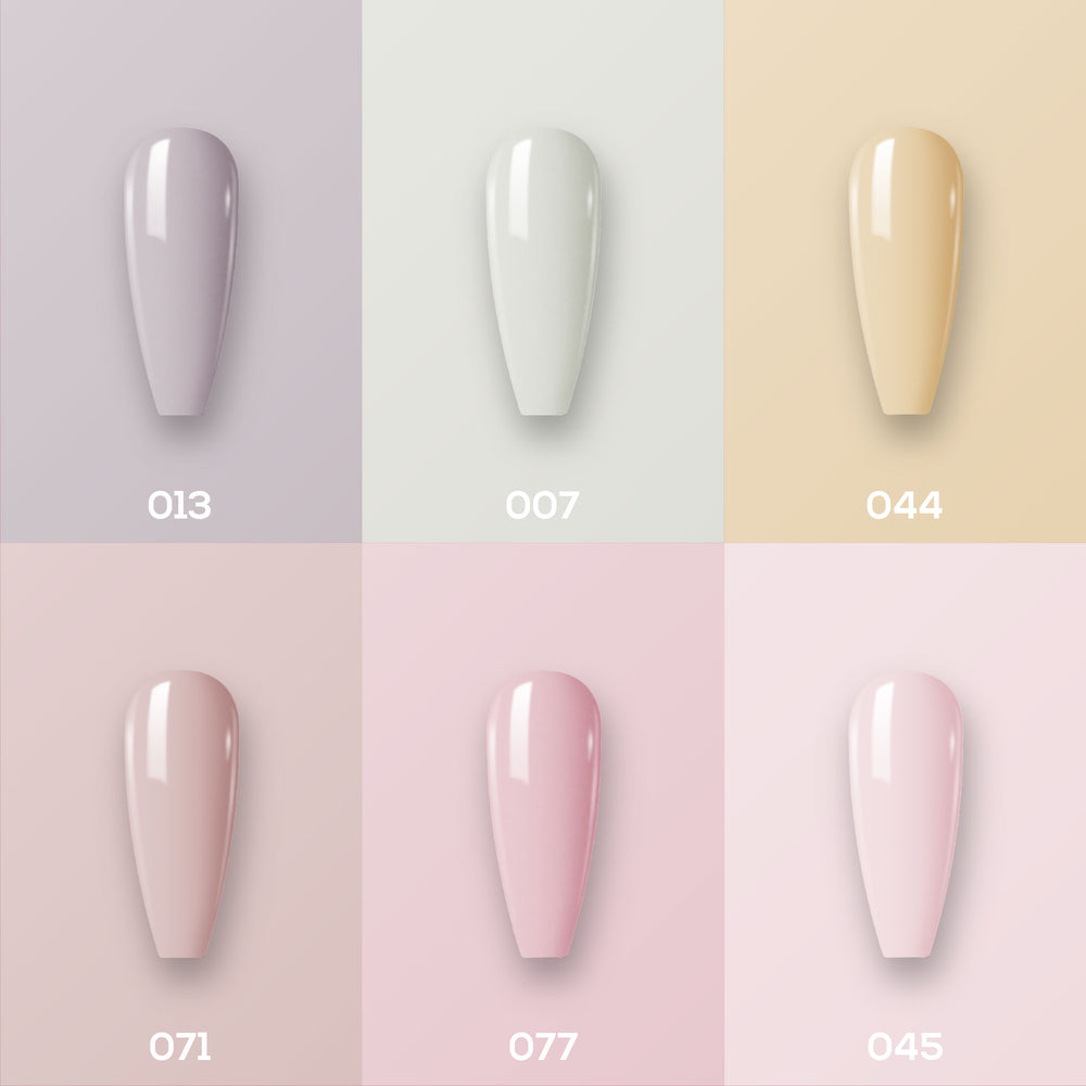 Lavis Gel Color Set 2 (6 colors): 013; 007; 044; 071; 077; 045 by LAVIS NAILS sold by DTK Nail Supply
