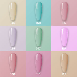 9 Lavis Holiday Gel Nail Polish Collection - SET 3 - 145; 150; 115; 125; 147; 127; 128; 116; 129 by LAVIS NAILS sold by DTK Nail Supply