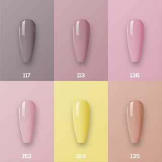  Lavis Nail Lacquer Set N3 (6 colors): 117, 113, 136, 153, 184, 135 by LAVIS NAILS sold by DTK Nail Supply