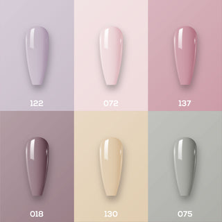 Lavis Gel Color Set 6 (6 colors): 122; 072; 137; 018; 130; 075 by LAVIS NAILS sold by DTK Nail Supply