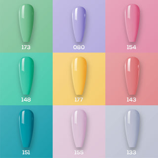  9 Lavis Holiday Gel Nail Polish Collection - SET 9 - 173; 080; 154; 148; 177; 143; 151; 155; 133 by LAVIS NAILS sold by DTK Nail Supply