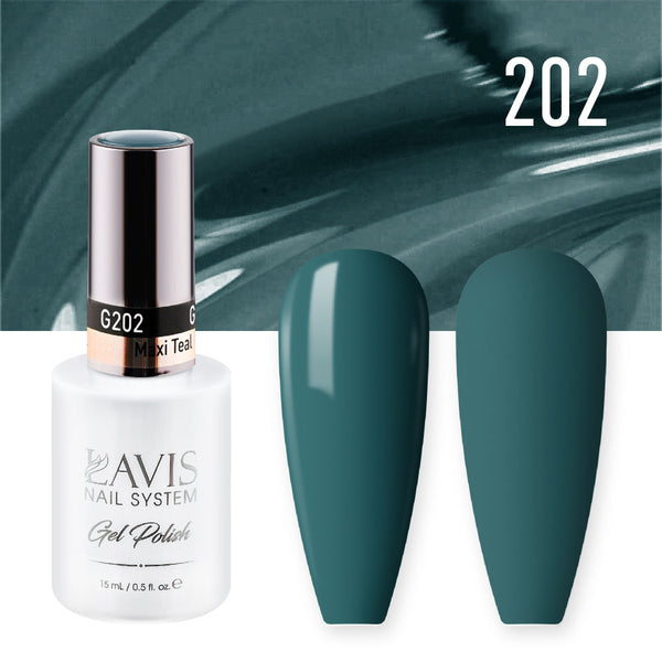 Lavis Gel Polish 202 - Teal Colors - Maxi Teal by LAVIS NAILS sold by DTK Nail Supply