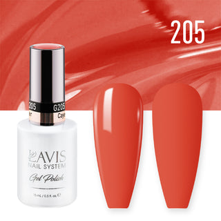  Lavis Gel Nail Polish Duo - 205 Orange Colors - Cayenne Pepper by LAVIS NAILS sold by DTK Nail Supply
