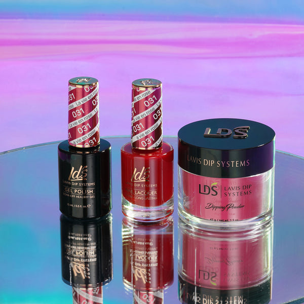  LDS 3 in 1 - 031 La Vie En Rose - Dip, Gel & Lacquer Matching by LDS sold by DTK Nail Supply