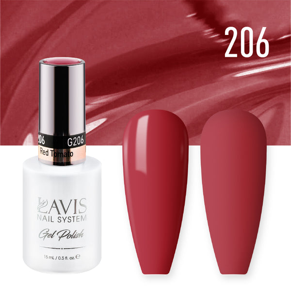 Lavis Gel Nail Polish Duo - 206 Crimson Colors - Red Tomato by LAVIS NAILS sold by DTK Nail Supply