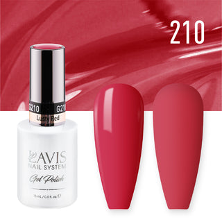  Lavis Gel Nail Polish Duo - 210 Scarlet Colors - Lusty Red by LAVIS NAILS sold by DTK Nail Supply