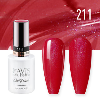  Lavis Gel Nail Polish Duo - 211 Shimmer, Red Colors - Heartfelt Red by LAVIS NAILS sold by DTK Nail Supply