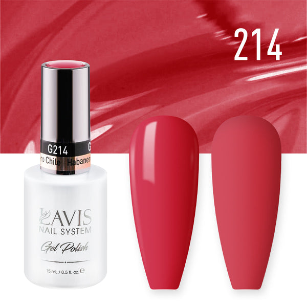 Lavis Gel Polish 214 - Scarlet Colors - Habanero Chile by LAVIS NAILS sold by DTK Nail Supply