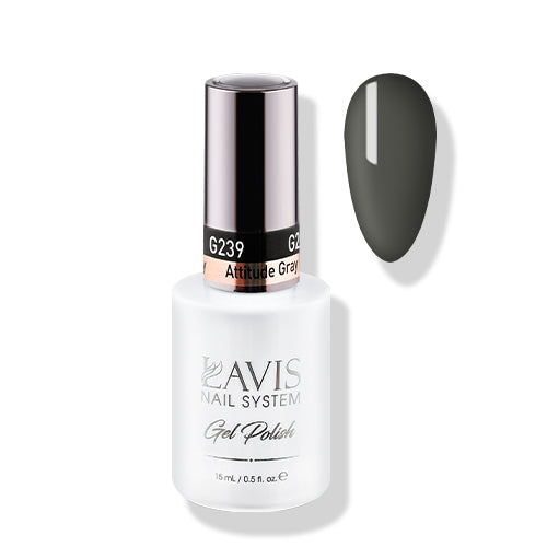 Lavis Gel Polish 239 - Gray Colors - Attitude Gray by LAVIS NAILS sold by DTK Nail Supply