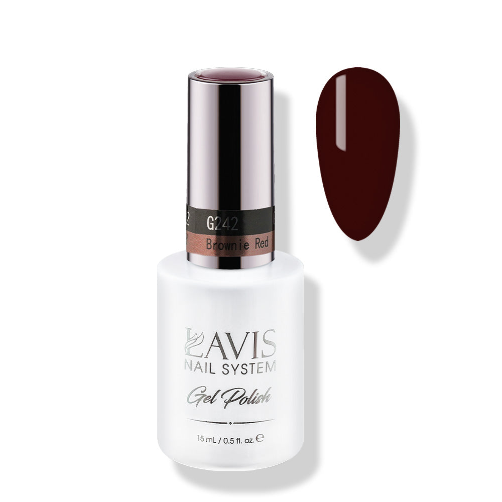 Lavis Gel Polish 242 - Brown Colors - Brownie Red by LAVIS NAILS sold by DTK Nail Supply