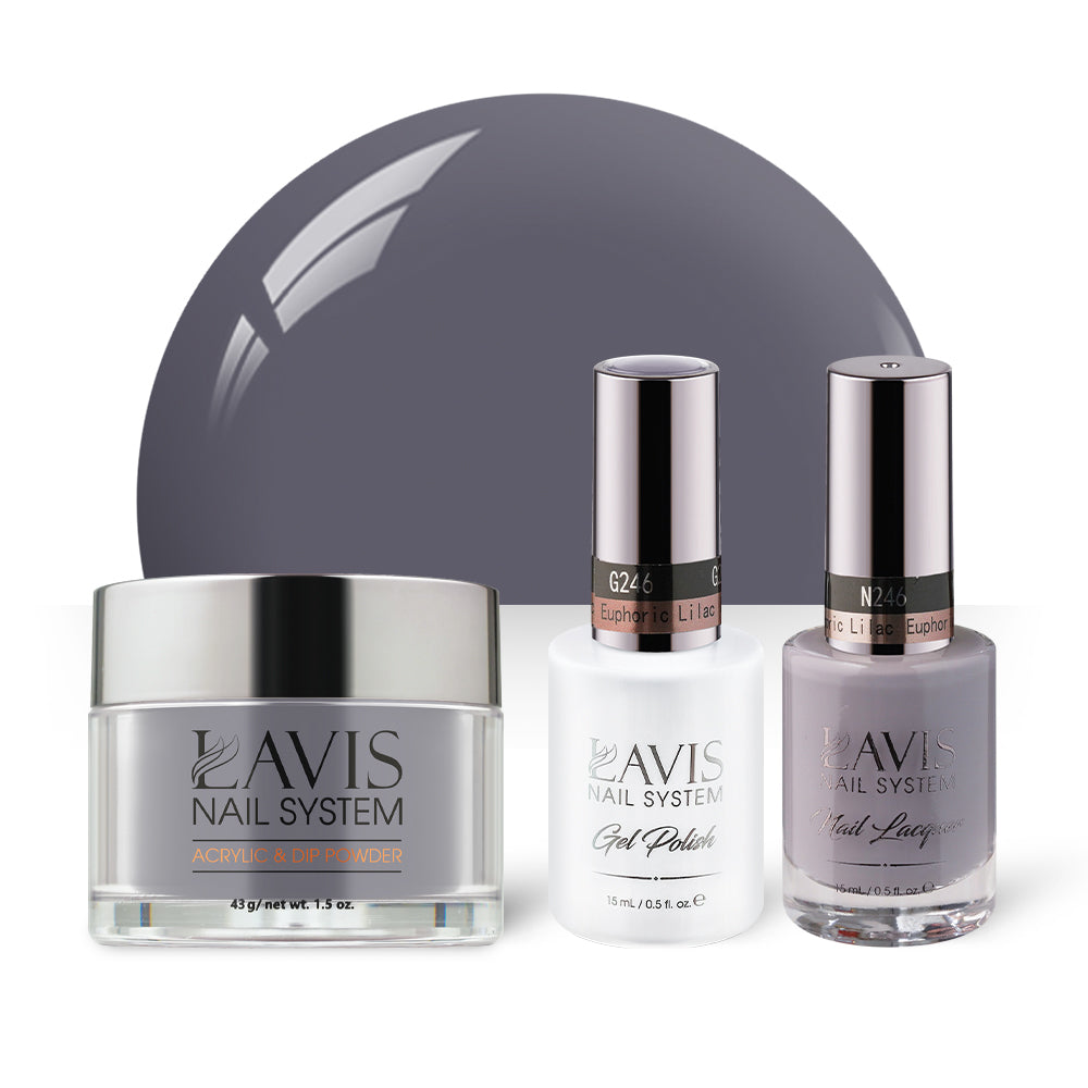  LAVIS 3 in 1 - 246 Euphoric Lilac - Acrylic & Dip Powder, Gel & Lacquer by LAVIS NAILS sold by DTK Nail Supply