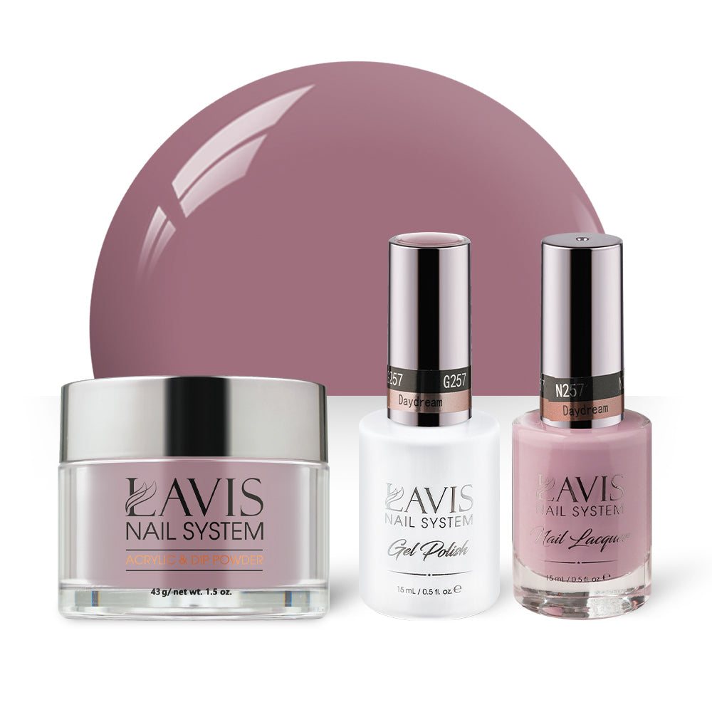  LAVIS 3 in 1 - 257 Daydream - Acrylic & Dip Powder, Gel & Lacquer by LAVIS NAILS sold by DTK Nail Supply