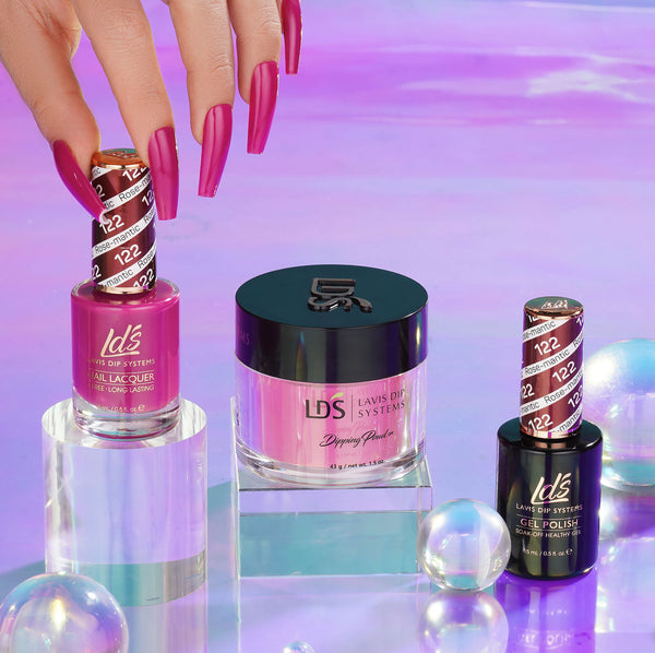  LDS 3 in 1 - 122 Rose-Mantic - Dip, Gel & Lacquer Matching by LDS sold by DTK Nail Supply