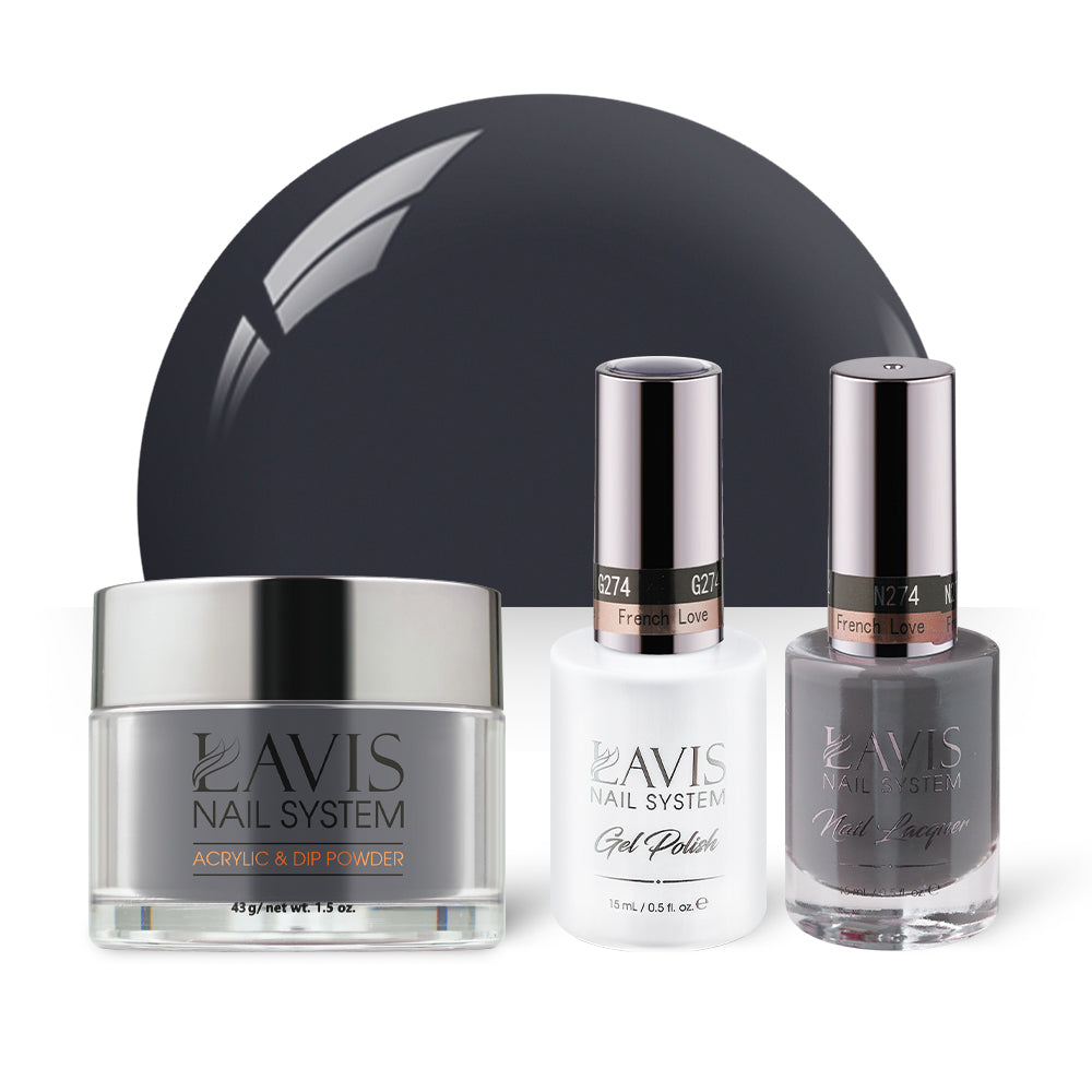  LAVIS 3 in 1 - 274 French Love - Acrylic & Dip Powder, Gel & Lacquer by LAVIS NAILS sold by DTK Nail Supply